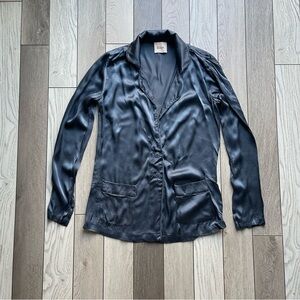 Elie Tahari Charcoal Satin Blazer